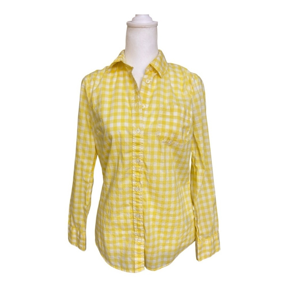 J. Crew Yellow Gingham Button Down Shirt